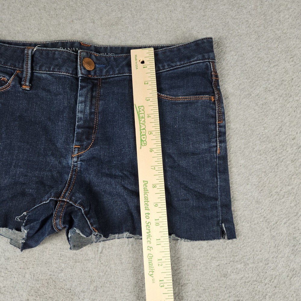 Banana Republic Jean Skinny Shorts Womens 29P Blue Denim Cotton Stretch Raw Hem - Picture 5 of 9